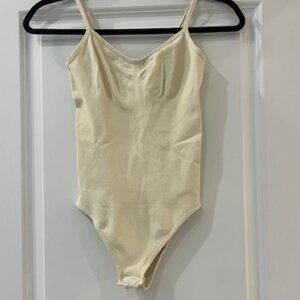 Butter Yellow OQQ Ribbed Bodysuit - Size Small
